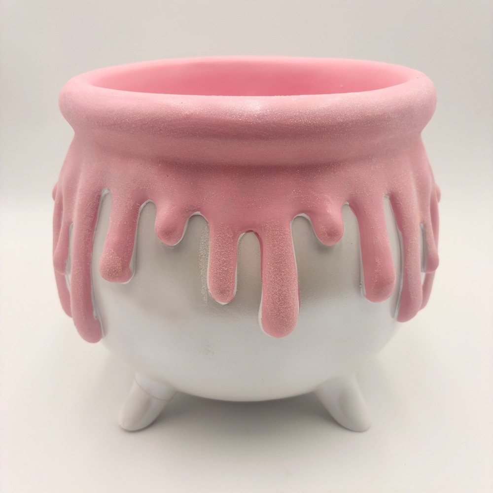 Mystic Blush Pink Drip Halloween Cauldron Pearlescent White Glitter  Pinkoween
